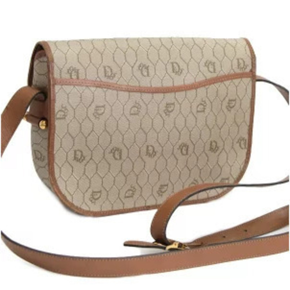 Christian Dior Shoulder Bag Honeycomb Leather Beige - Picture 2 of 6
